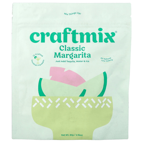 Craftmix, Пакетики для коктейлей, классическая маргарита, 12 пакетиков, 84 г (2,96 унции)