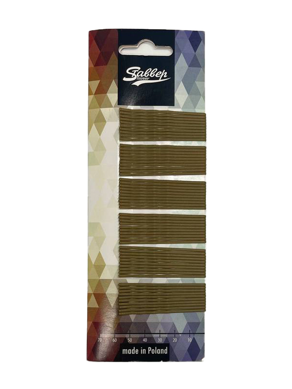 Невидимки Ставвер Карбон золотист волнистые 60мм 60шт/уп