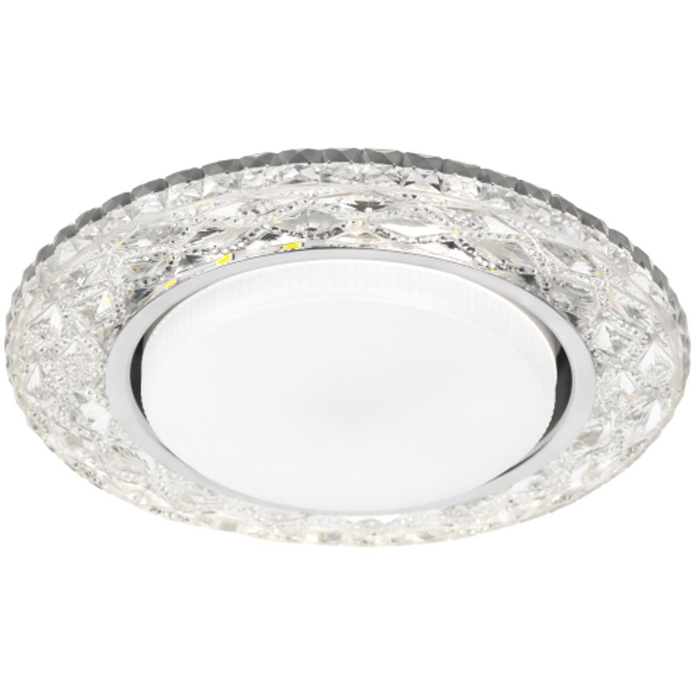 Светильник встраиваемый cо светодиодной подсветкой ЭРА DK LD24 SL/WH под лампу GX53 прозрачный