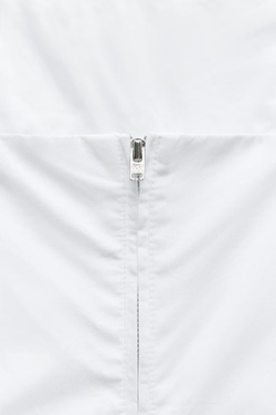 ZARA ТОП ИЗ ПОПЛИНА С ЦВЕТОЧНОЙ ВЫШИВКОЙ И СТРАЗАМИ, БЕЛЫЙ