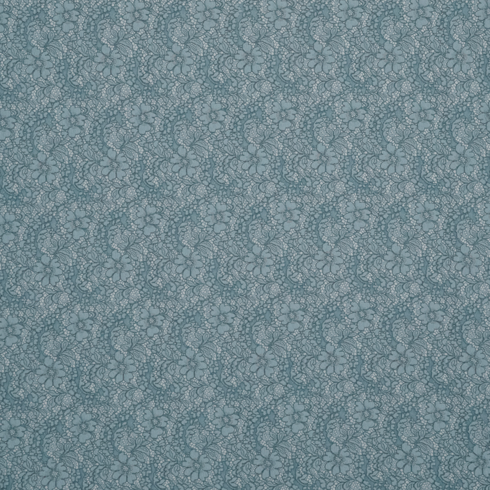 Хлопково-вискозное кордовое кружево пыльно-голубого цвета