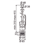 Сливной механизм FAST хром кн. 507570 OLI (Португалия)