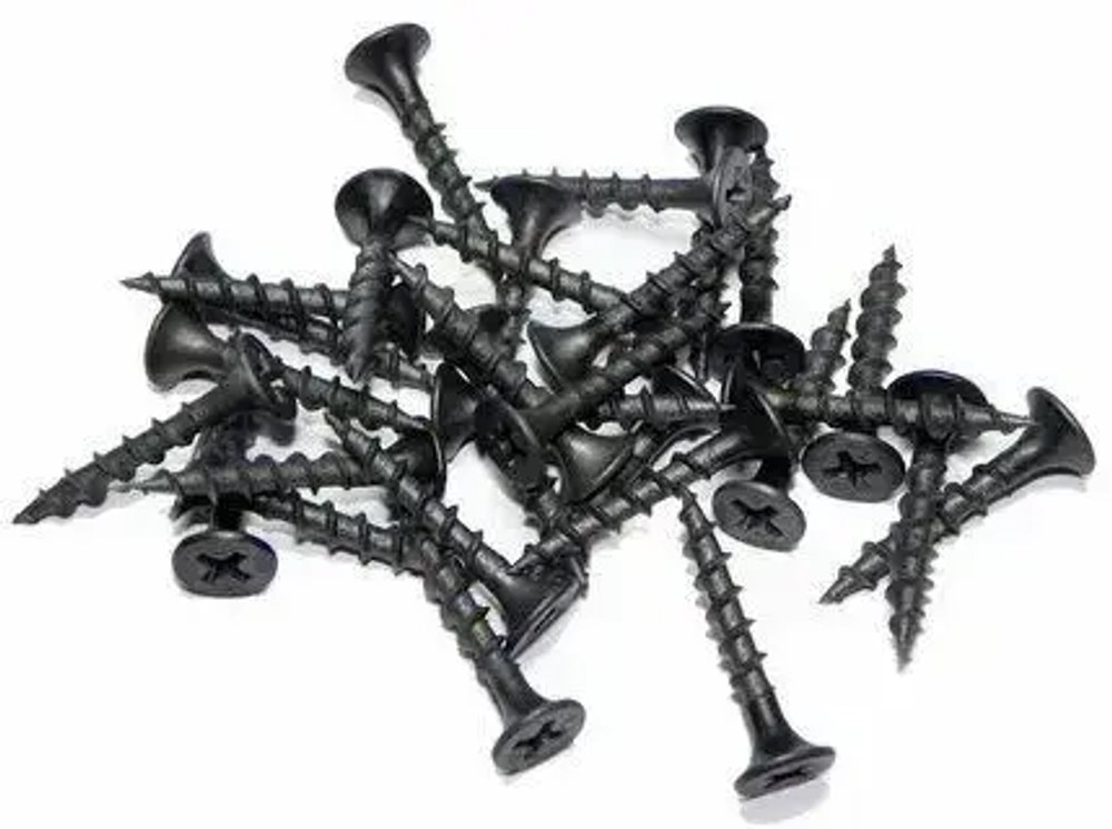 Саморез универсальный черный для дерева и гипсокартона 3,5х16 100шт