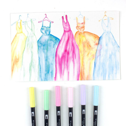 Набор Tombow AB-T Dual Brush 6 Pastel