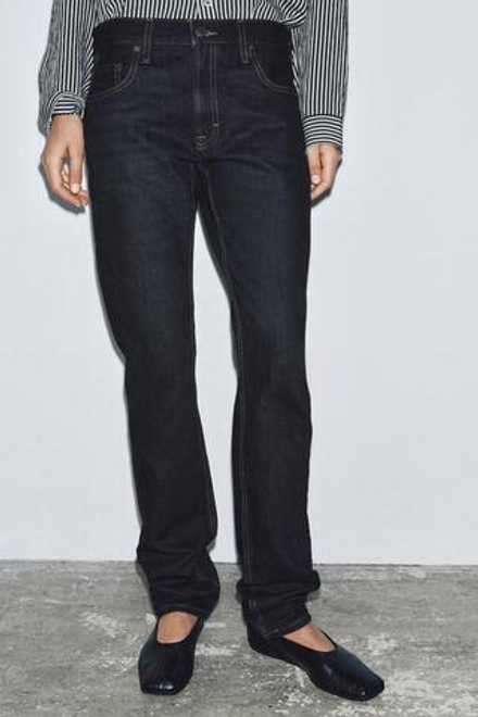ZARA ДЖИНСЫ ZW COLLECTION ПОЛНОЙ ДЛИНЫ СО СРЕДНЕЙ ПОСАДКОЙ, СИНИЙ