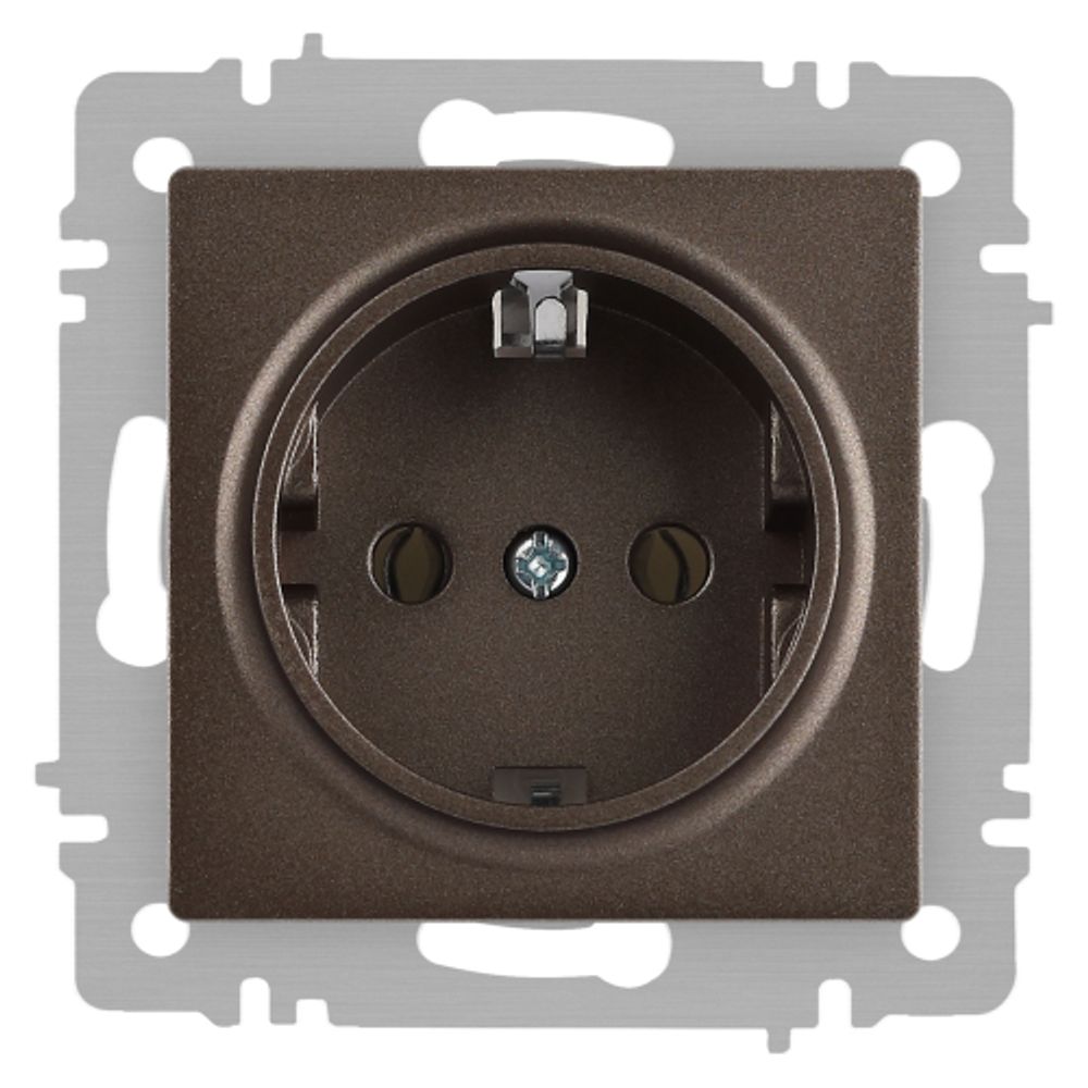 Розетка Intro Accent 6-202-08 2P+E Schuko 16А-250В IP20 СУ AL/CU бронза