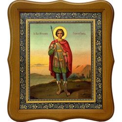 Георгий Победоносец святой великомученик. Ростовая икона на холсте.