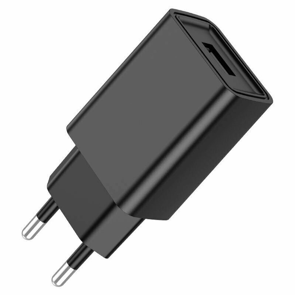 Сетевое зарядное устройство  1USB Borofone BA68A, Glacier, с кабелем микро USB, 5V/2.1A черное