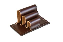 Держатель визиток и писем из кожи ЛЮКС Brown