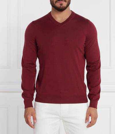 Wełniany свитер Baram-L BOSS BLACK - бордовый(50476363)
