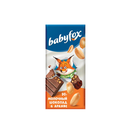 Шоколад молочный Babyfox арахис 90 гр