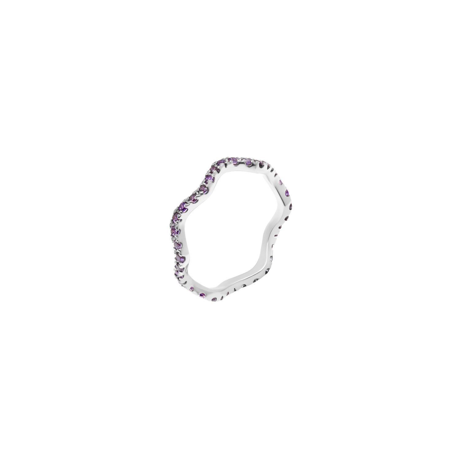 Кольцо Wave Pave Ring – Silver Violet