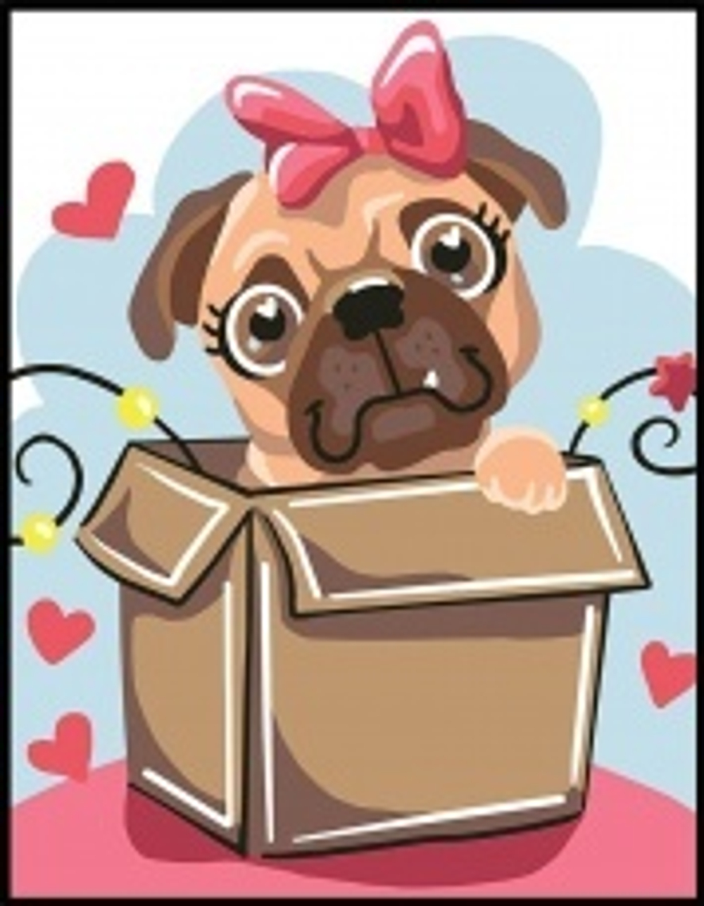 "Мопс"-3365 канва с рисунком