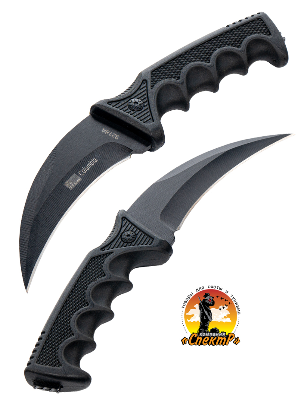 Нож туристический разделочный с фиксированным лезвием 120мм и стеклобоем/в ножнах.