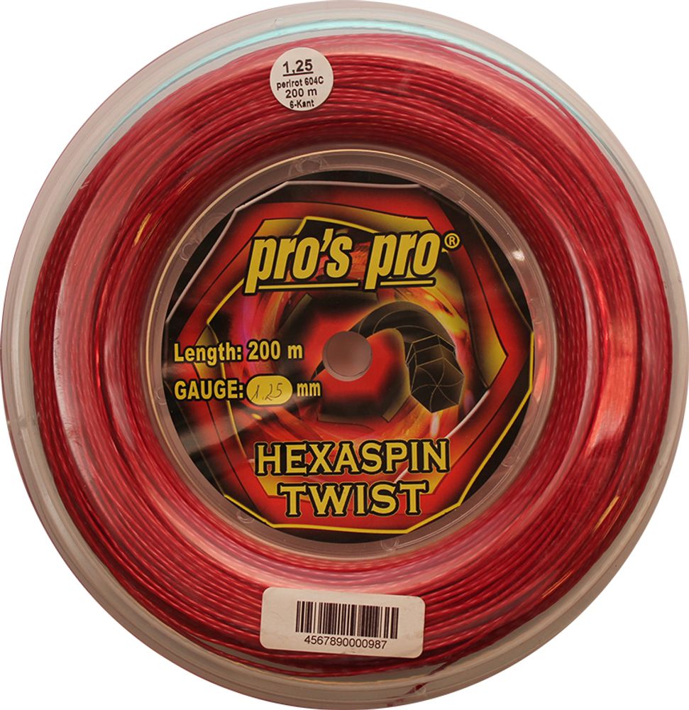 Теннисные струны Pro&#39;s Pro Hexaspin Twist (200 m) - red