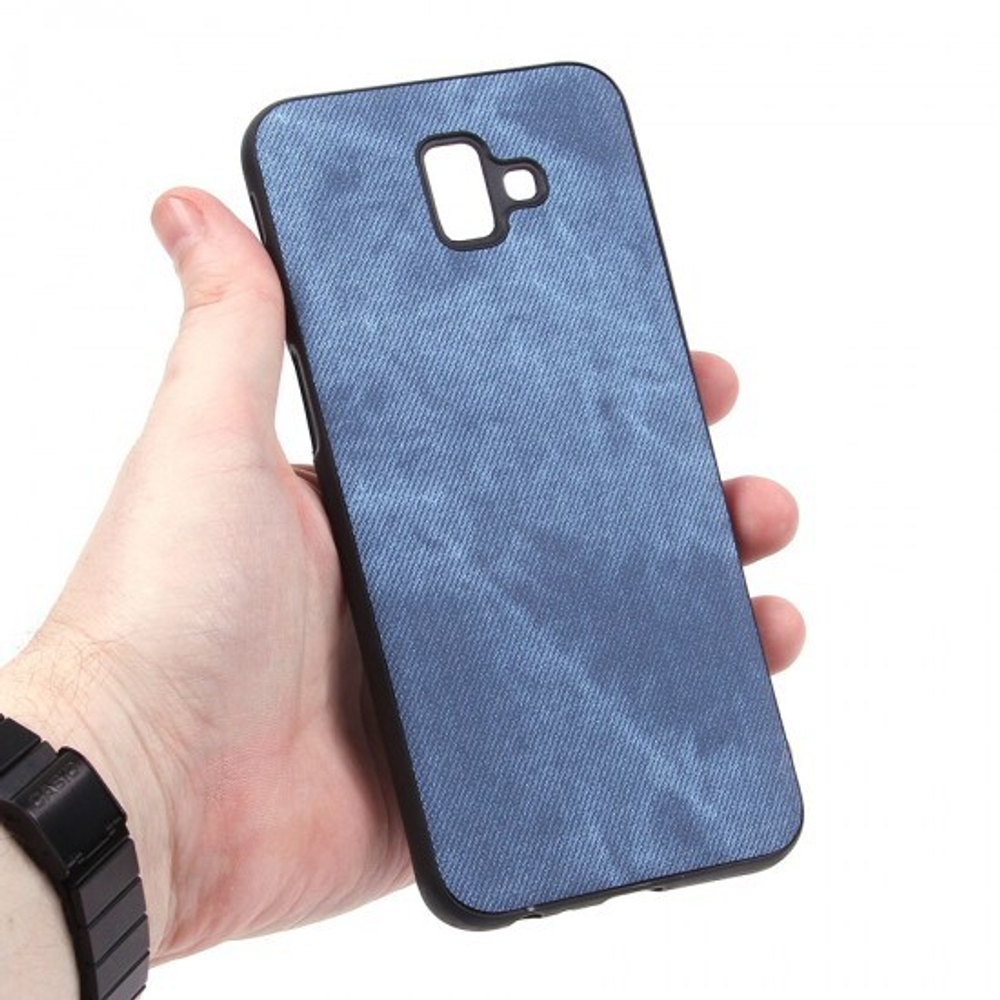 Чехол текстильный для Samsung Galaxy J6+ (2018), 010817 Голубой