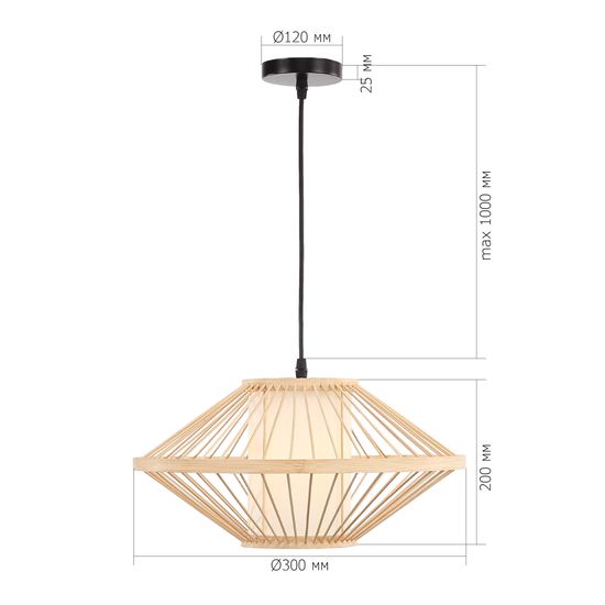 SL6241.533.01 Светильник подвесной ST-Luce Древесный/Белый E27 1*40W ALMA