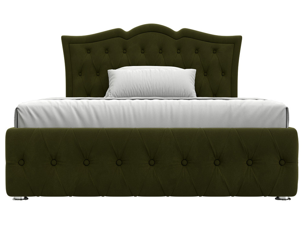 Кровать интерьерная Герда 140, Зеленый, Микровельвет, 28178