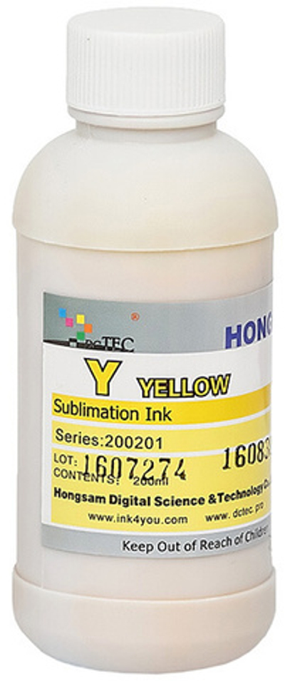 Чернила DCTec — HONGSAM сублимационные для Epson серия: 200201 Yellow (Желтый) 200 мл