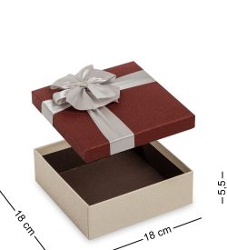 WG-53/1-B Коробка подарочная «Квадрат» цв.беж/бордов.
