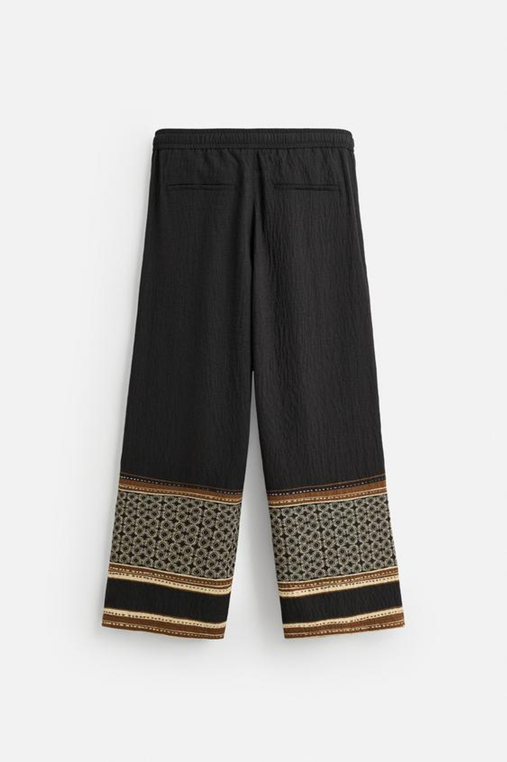 ZARA БРЮКИ СВОБОДНОГО КРОЯ В СТИЛЕ COLOR BLOCK, ЧЕРНЫЙ