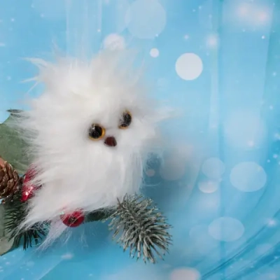 Украшение новогоднее «Снежная сова» 6 см