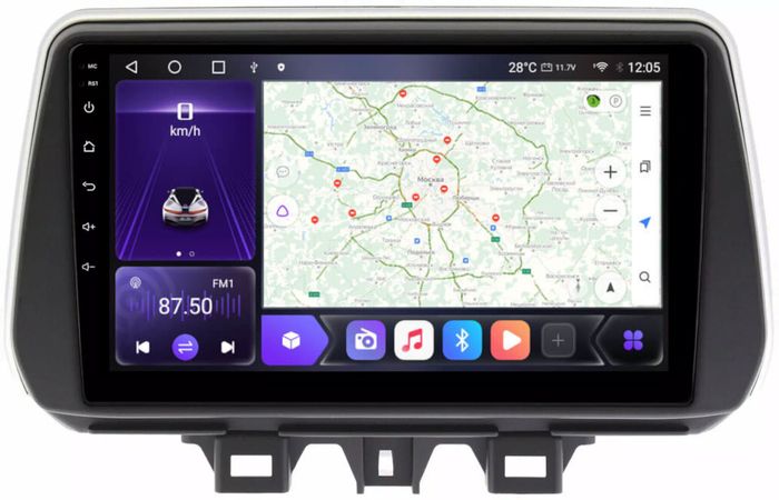 Магнитола для Hyundai Tucson 2018-2021 - Kuberg OL-9728-P QLed, Android 10, Быстрая, CarPlay, 4G SIM-слот