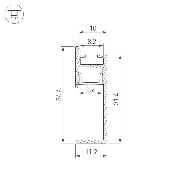 Профиль встраиваемый Arlight Plintus-H35-F-2000 Anod 046858