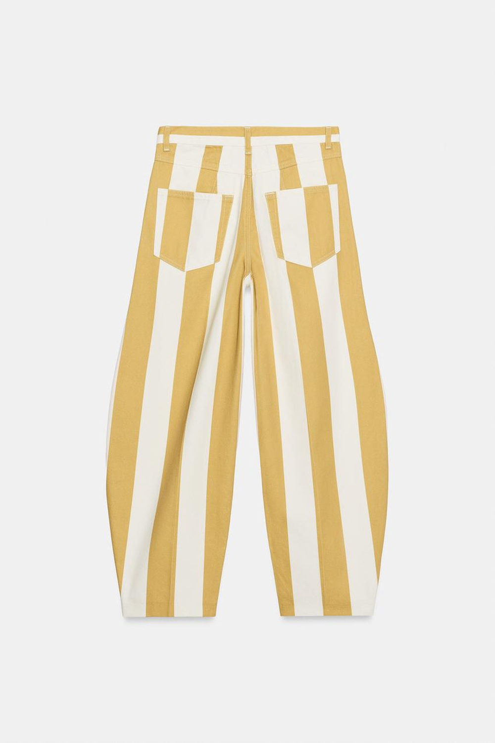 ZARA ДЖИНСЫ TAPERED С ВЫСОКОЙ ПОСАДКОЙ И ПРИНТОМ — ZW COLLECTION, ПОЛОСКИ