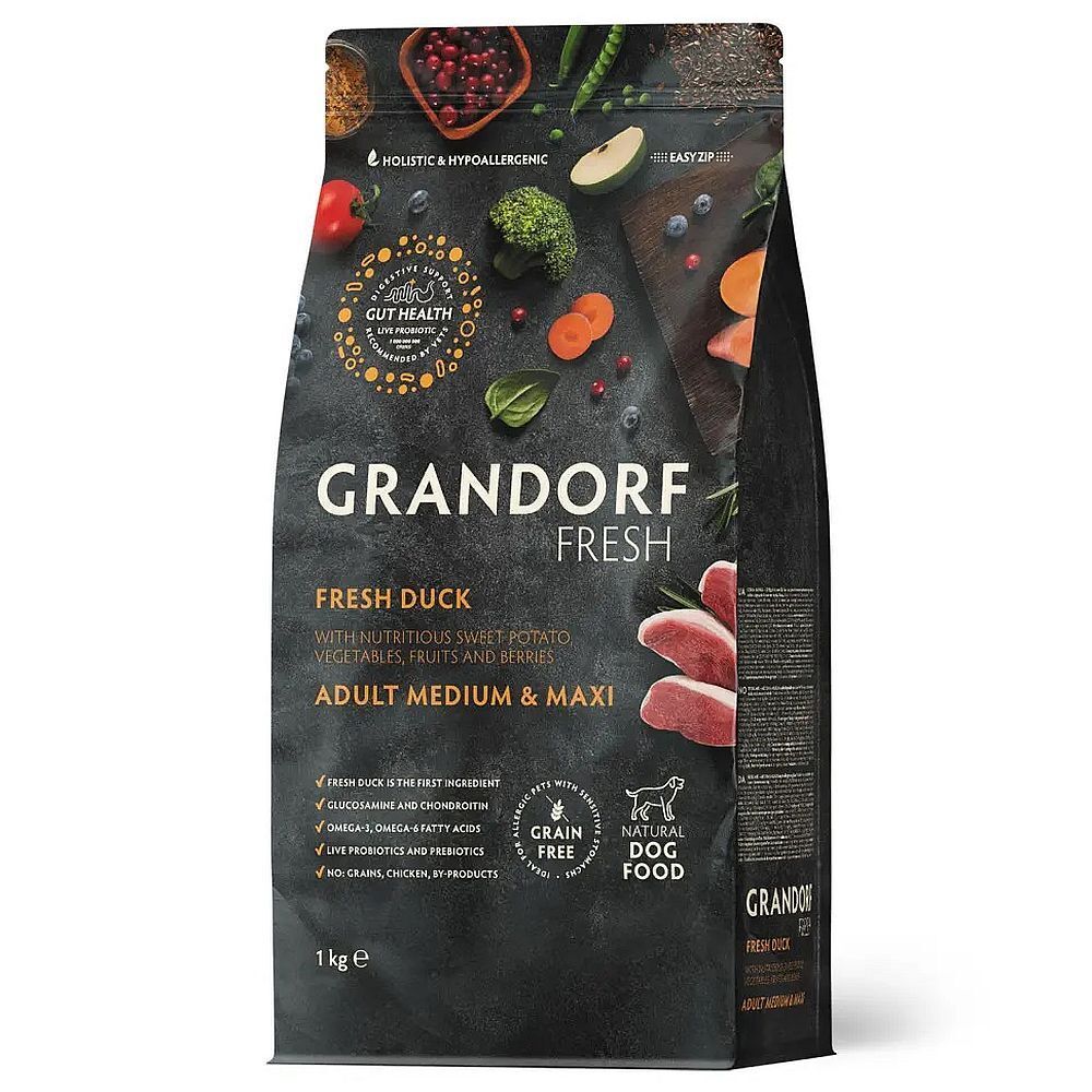GRANDORF Fresh Dog Adult MED&amp;MAXI Duck&amp;Sweet Potato 1 кг
