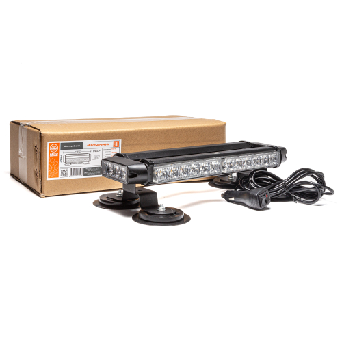 Маяк-стробоскоп 12/24 В, 30 Вт, 4-стор. (2+2+2 блока Epistar), 13 реж., крепление на магните, прикуриватель (провод 3м), 310*120*78 мм