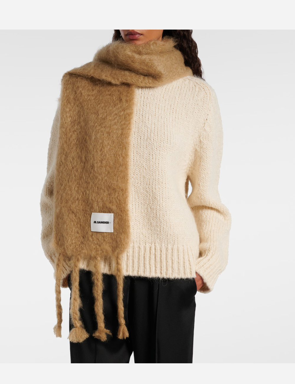 Шарф Jil Sander Logo Mohair Scarf Beige