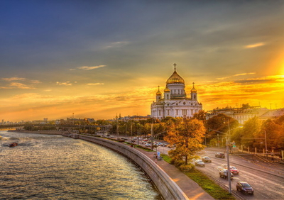 Фото на стекле "Храм Христа Спасителя" Декор для дома, подарок