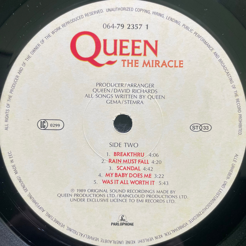 Queen - The Miracle (Европа 1989г.)