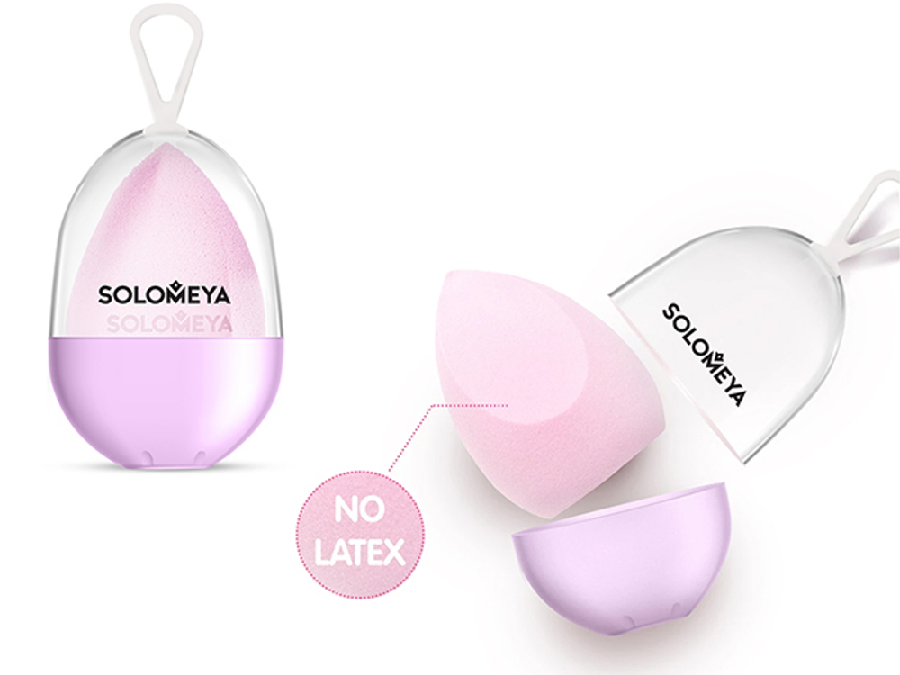 Спонж косметический для макияжа со срезом лиловый Solomeya  Flat End blending sponge