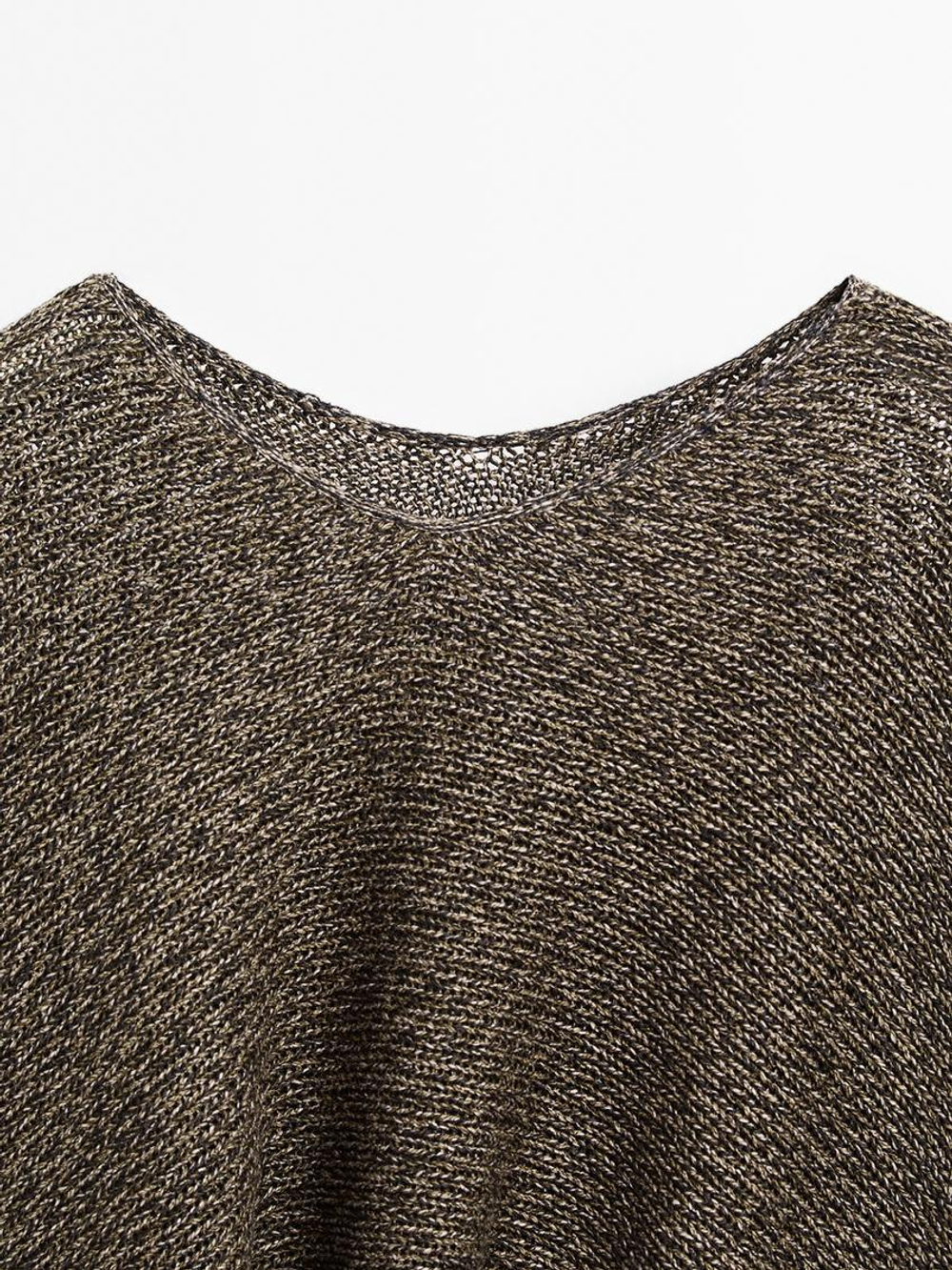 Massimo Dutti Вязаная накидка в крапинку, серый