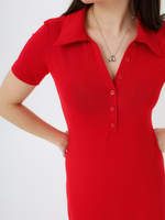 Платье-поло Вискоза, красное