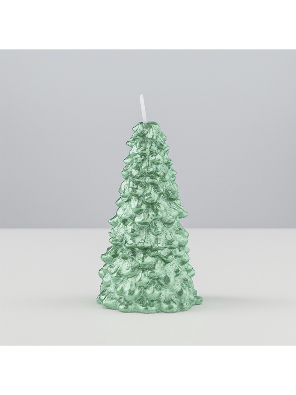 Свеча новогодняя «Ёлка», 10×5 см, зелёный металлик
