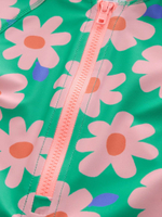 Купальник слитный на молнии для девочки Next AB7-028, Зеленый, Розовый