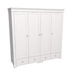 Шкаф 4х дверный с глухими дверями «Бейли» белый воск