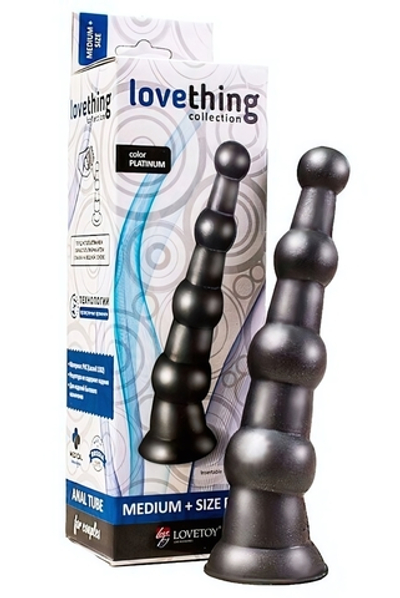 Анальная пробка Medium + Plug platinum на присоске (Цвет: черный)