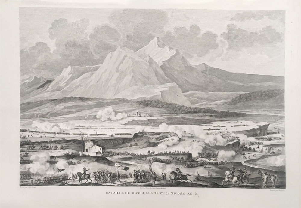 Сражение при Риволи 14-15 января 1797 года. Гравюра из альбома Военные кампании Франции. Париж. 1834