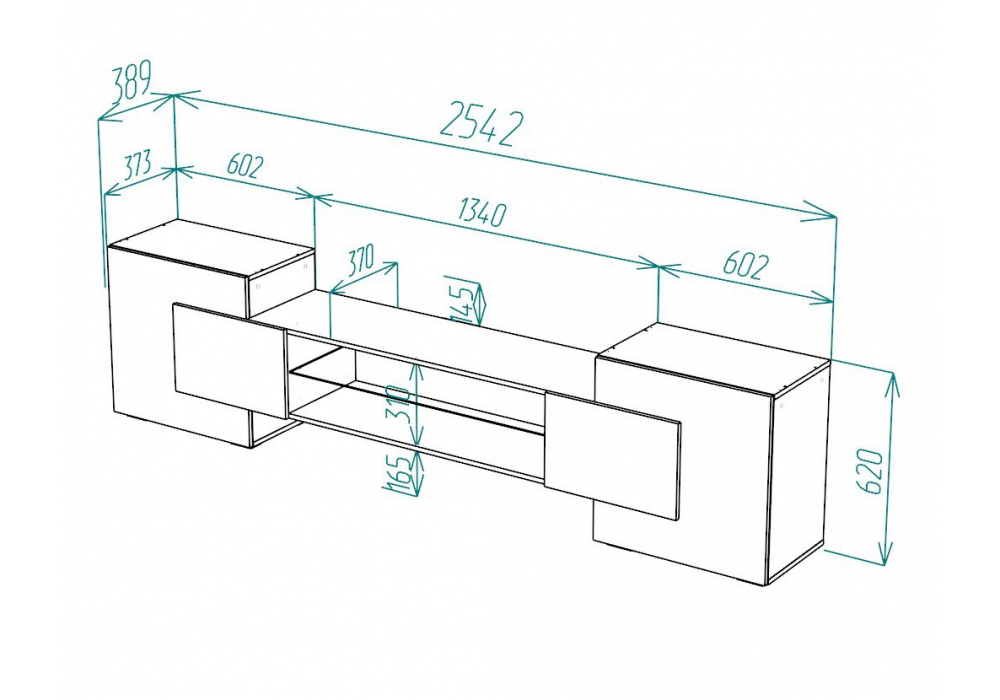 ТВ-тумба Woodville Лисмор белый, сонома