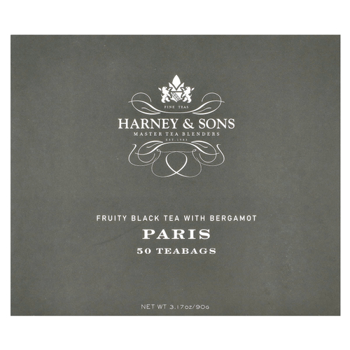 Harney & Sons, Фруктовый черный чай с бергамотом, Париж, 50 чайных пакетиков, 90 г (3,17 унции)