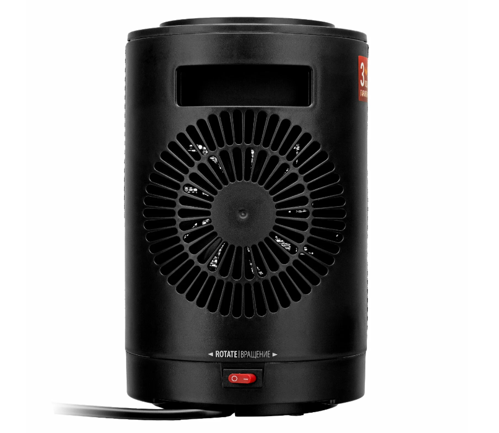 Тепловентилятор керамический DTFC-1200S, вращение, 3 реж, вентилятор, нагрев 600/1200 Вт// Denzel