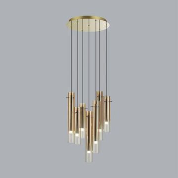 5061/32LB PENDANT ODL24 455 золотой/янтарный/металл/стекло Люстра каскадная LED 7*4W 3000K SHINY