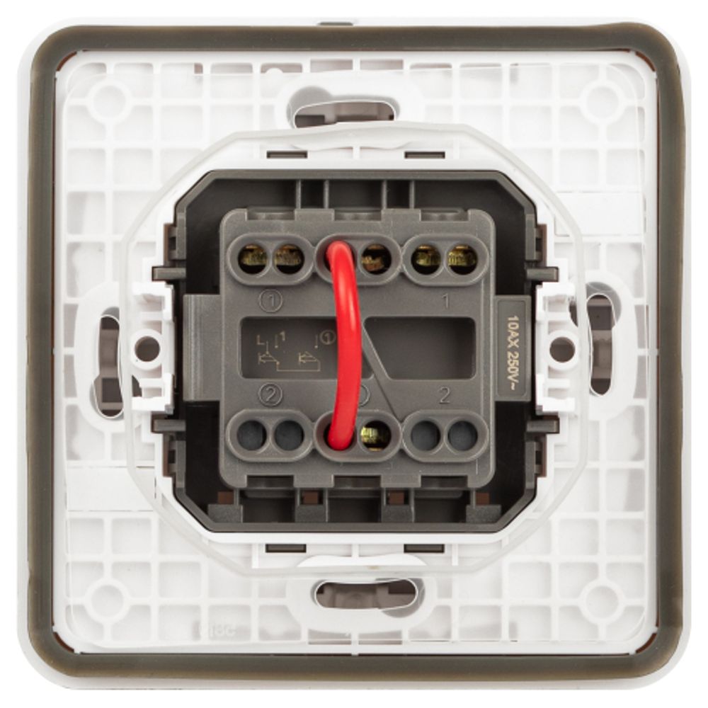 Переключатель ЭРА Эксперт 11-1528-01 для жалюзи кнопочный IP55, 10АХ-250В, СУ, белый