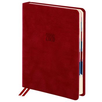 Ежедневник датированный 2026 B6 125х173 мм GALANT "Vivid" под кожу красный (117413)