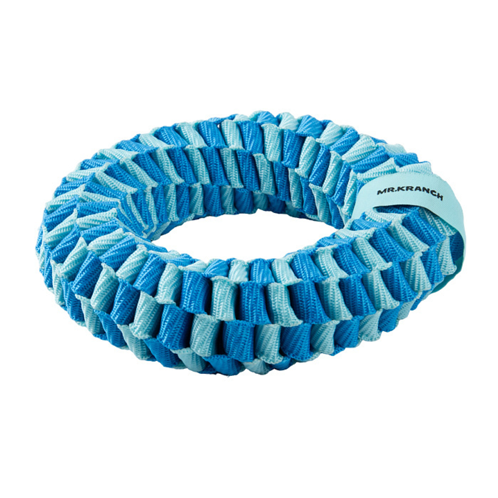 MR.KRANCH Игрушка для собак Плетеное кольцо, диаметр 15 см, голубая