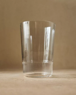 ZARA HOME СТЕКЛЯННЫЙ СТАКАН ДЛЯ ПРОХЛАДИТЕЛЬНЫХ НАПИТКОВ С ЧЕКАНКОЙ, ПРОЗРАЧНЫЙ